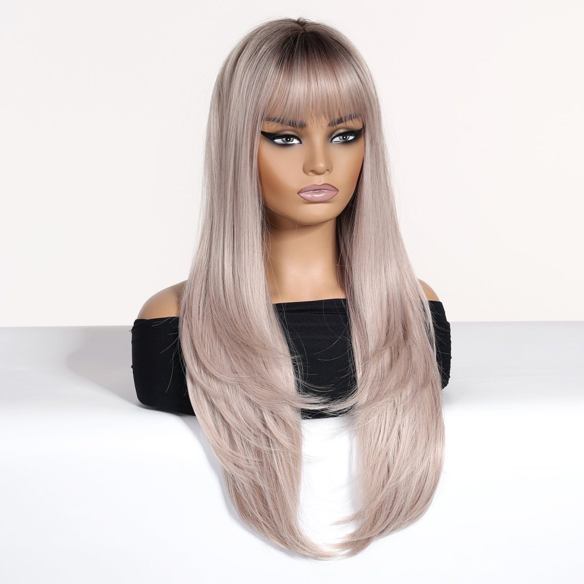Layered Silver Blonde Wig - MARKETPLACE | Blonde, Fringe, Synthetic Hair | Milk &amp; Honey Wigs