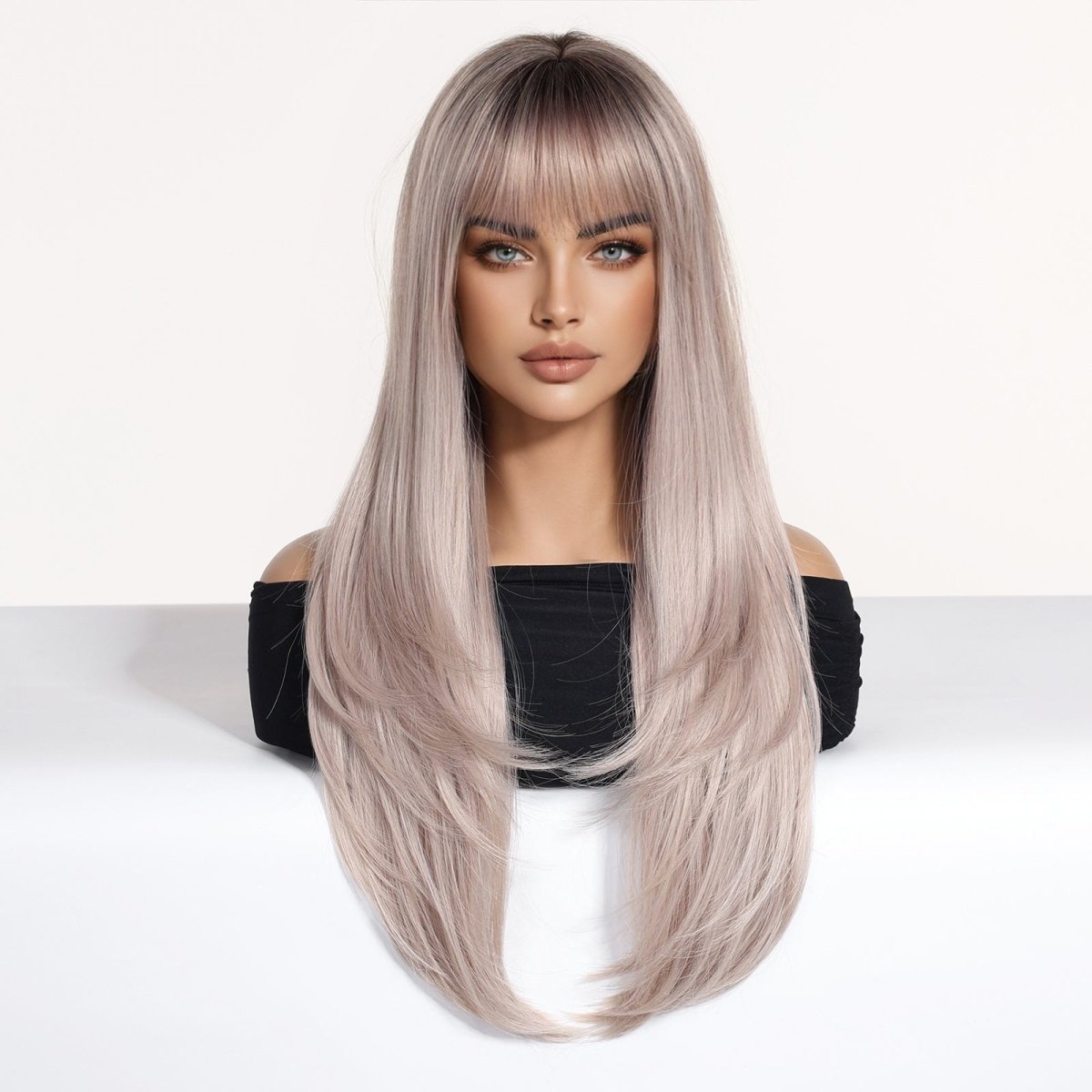 Layered Silver Blonde Wig - MARKETPLACE | Blonde, Fringe, Synthetic Hair | Milk &amp; Honey Wigs