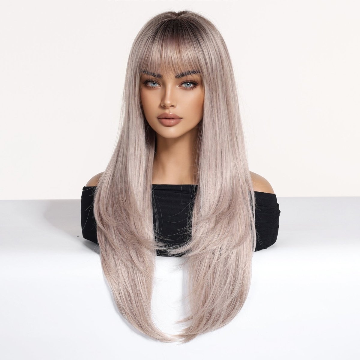 Layered Silver Blonde Wig - MARKETPLACE | Blonde, Fringe, Synthetic Hair | Milk &amp; Honey Wigs