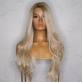 LEE - Ombre Blonde - Lace Front Wig | Blonde, 26 Inch, T-Part Lace Front, Synthetic Hair | Milk & Honey Wigs