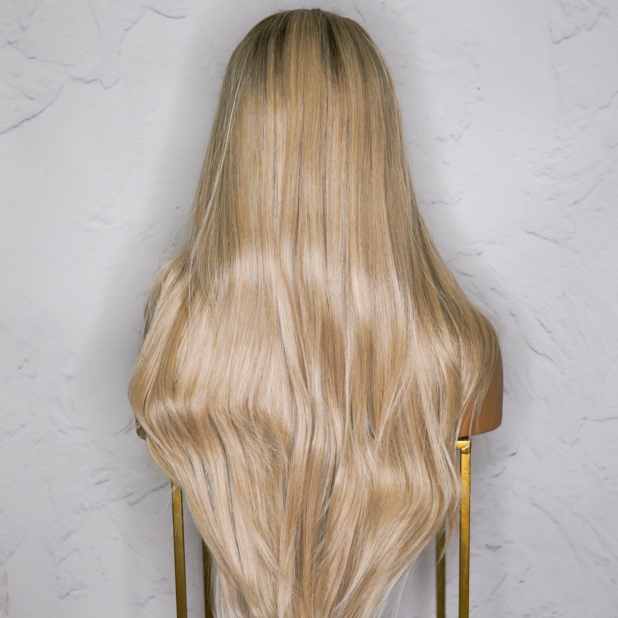 LEE - Ombre Blonde - Lace Front Wig | Blonde, 26 Inch, T-Part Lace Front, Synthetic Hair | Milk &amp; Honey Wigs