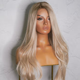 LEE - Ombre Blonde - Lace Front Wig | Blonde, 26 Inch, T-Part Lace Front, Synthetic Hair | Milk & Honey Wigs