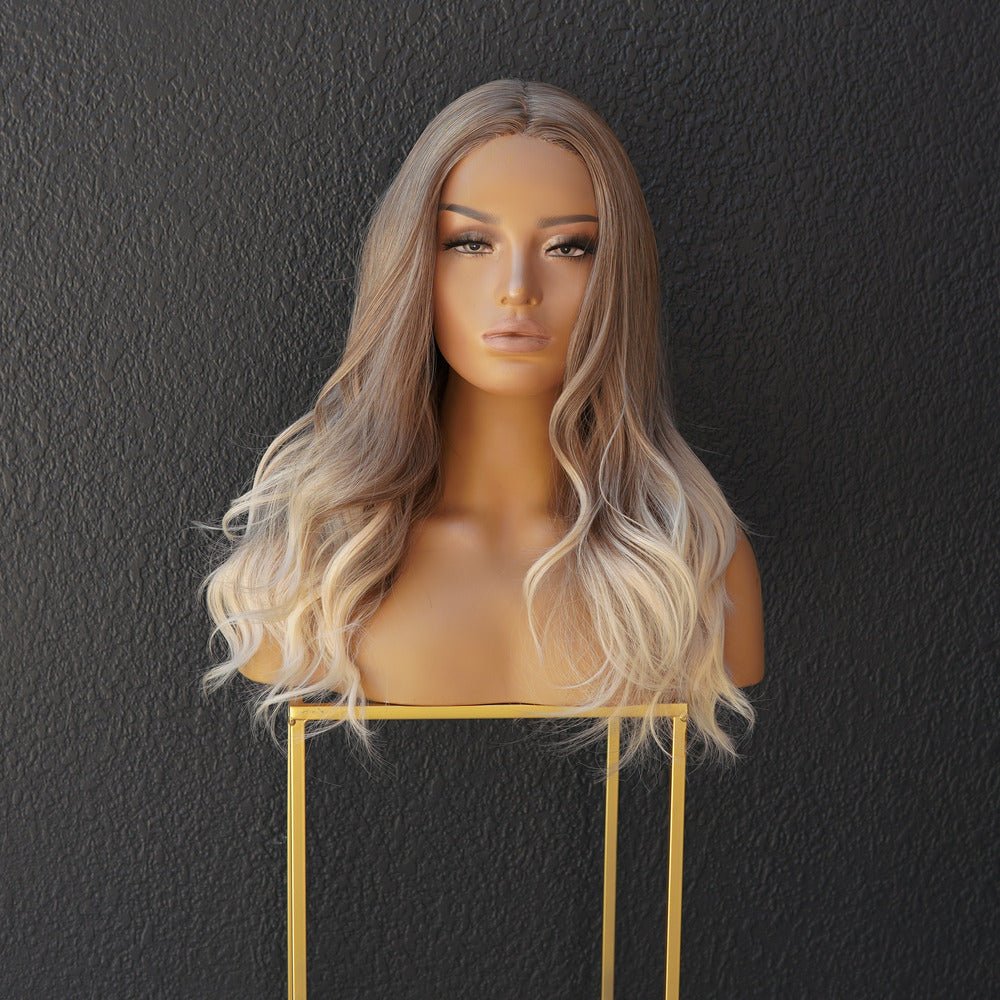 LIDIA - Ombre Blonde - Lace Front Wig | Blonde, 18 Inch, T-Part Lace Front, Synthetic Hair | Milk &amp; Honey Wigs