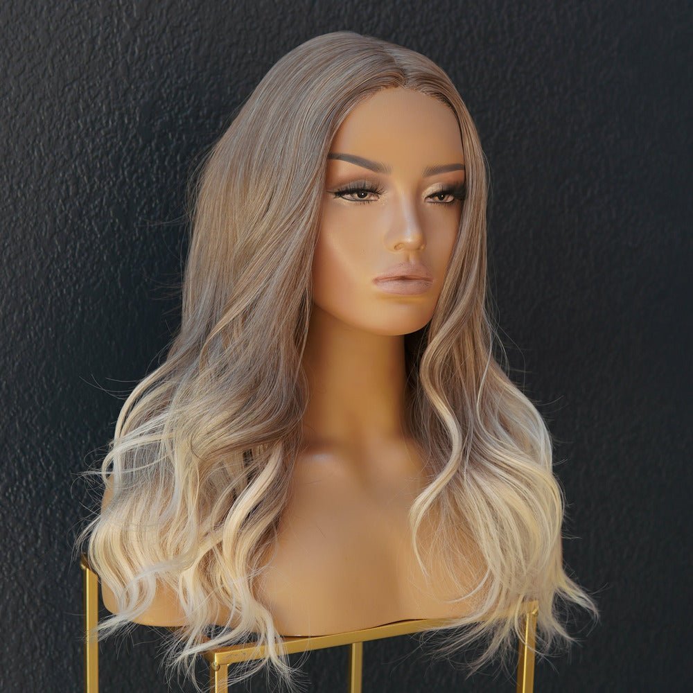 LIDIA - Ombre Blonde - Lace Front Wig | Blonde, 18 Inch, T-Part Lace Front, Synthetic Hair | Milk &amp; Honey Wigs