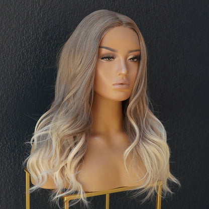 LIDIA ombre blonde synthetic loose wave lace front wig | Milk &amp; Honey Wigs