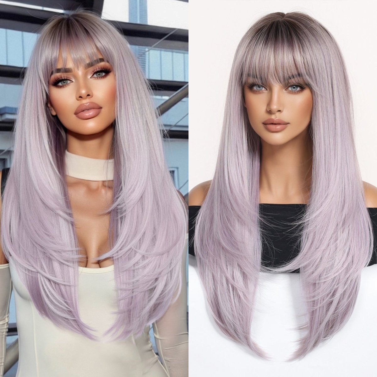 Lilac Frost Wig - MARKETPLACE | Purple, Fringe, Synthetic Hair | Milk &amp; Honey Wigs