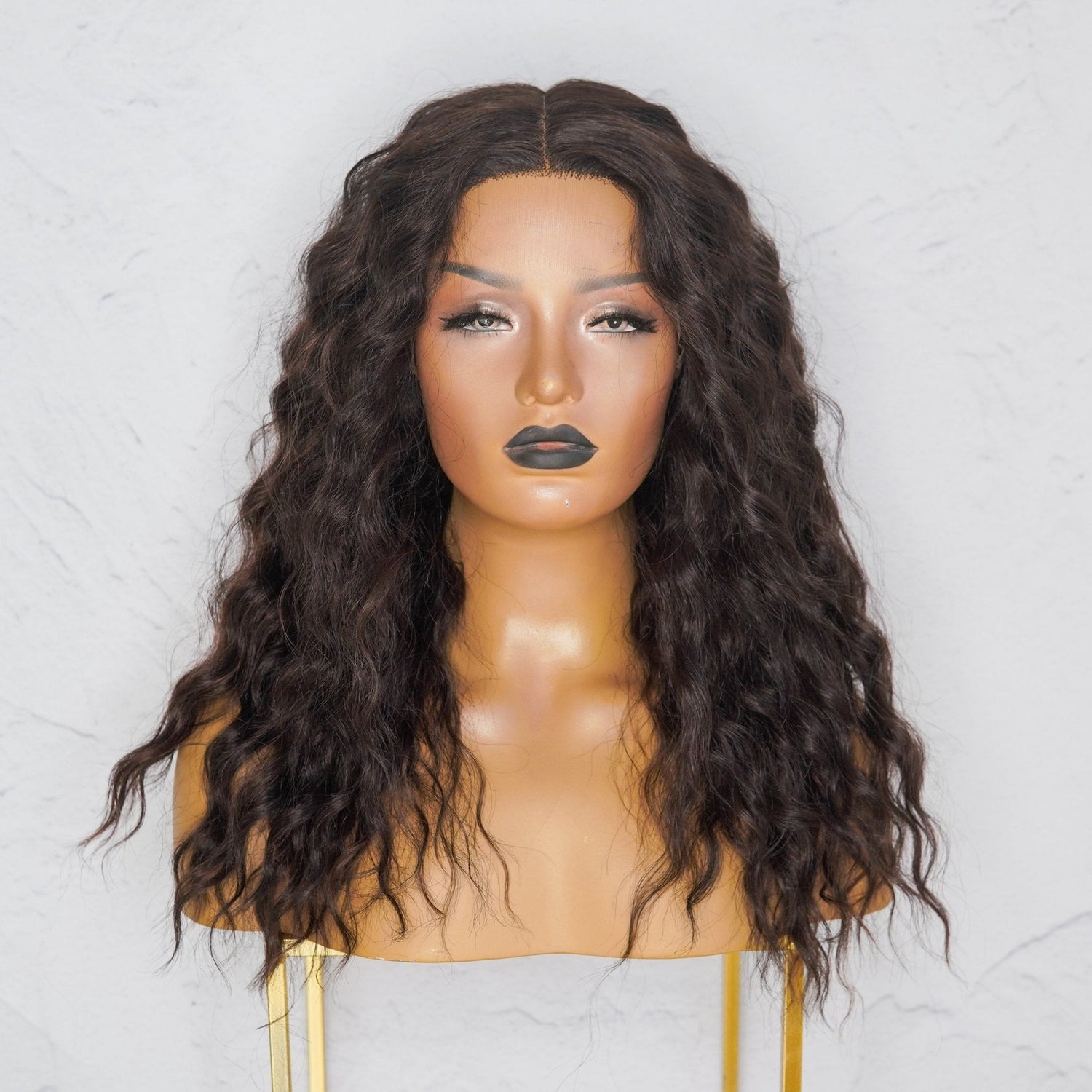 LILY - Short Dark Brown - Lace Front Wig | Brown, 20 Inch, T-Part Lace Front, Synthetic Hair | Milk &amp; Honey Wigs