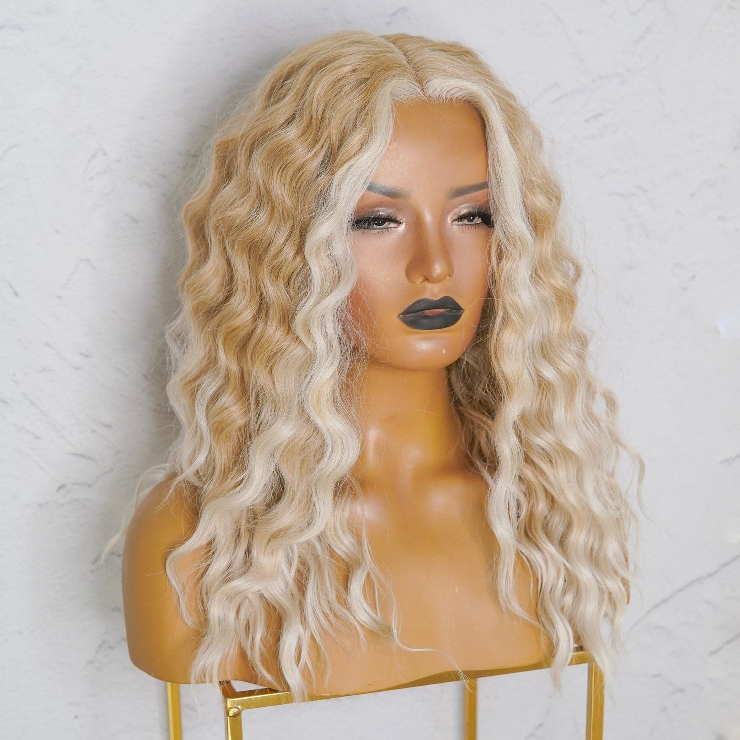 LILY - Short Frosted Blonde - Lace Front Wig | Blonde, 20 Inch, T-Part Lace Front, Synthetic Hair | Milk &amp; Honey Wigs