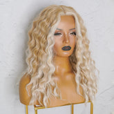 LILY - Short Frosted Blonde - Lace Front Wig | Blonde, 20 Inch, T-Part Lace Front, Synthetic Hair | Milk & Honey Wigs