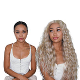 LILY - Beach Blonde - Lace Front Wig | Blonde, 28 Inch+, T-Part Lace Front, Synthetic Hair | Milk & Honey Wigs