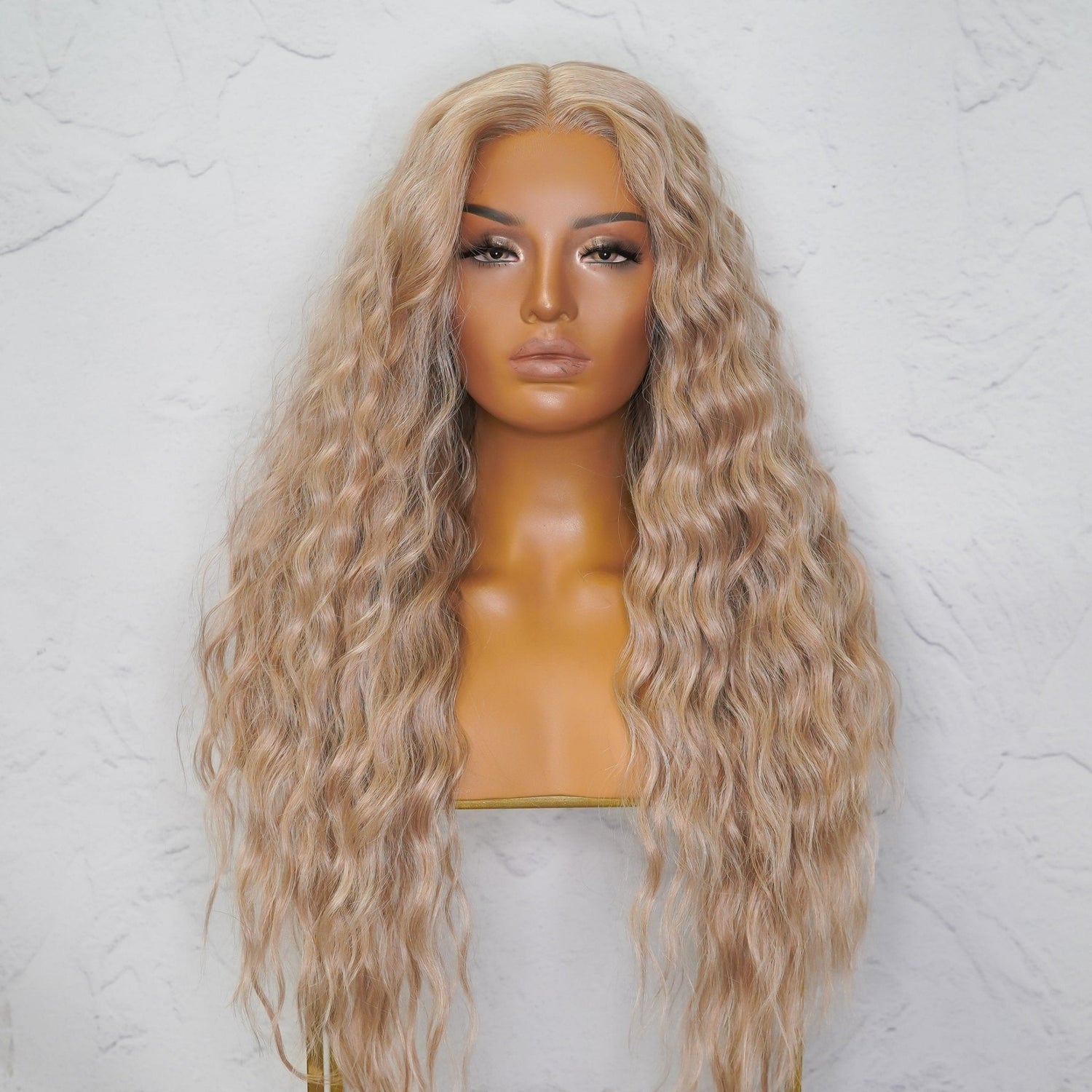 LILY - Beach Blonde - Lace Front Wig | Blonde, 28 Inch+, T-Part Lace Front, Synthetic Hair | Milk &amp; Honey Wigs