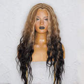 LILY - Inked Lace - Front Wig | Brown, 28 Inch+, T-Part Lace Front, Synthetic Hair | Milk & Honey Wigs