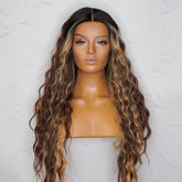 LILY - Mocha - Lace Front Wig | Brown, 28 Inch+, T-Part Lace Front, Synthetic Hair | Milk & Honey Wigs