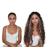 LILY - Mocha - Lace Front Wig | Brown, 28 Inch+, T-Part Lace Front, Synthetic Hair | Milk & Honey Wigs