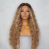 LILY - Ombre - Lace Front Wig | Brown, 28 Inch+, T-Part Lace Front, Synthetic Hair | Milk & Honey Wigs