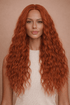 LILY - Auburn - Lace Front Wig | Ginger, 28 Inch+, T-Part Lace Front, Synthetic Hair | Milk & Honey Wigs