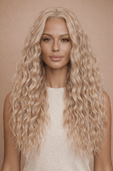 LILY - Beach Blonde - Lace Front Wig | Blonde, 28 Inch+, T-Part Lace Front, Synthetic Hair | Milk & Honey Wigs