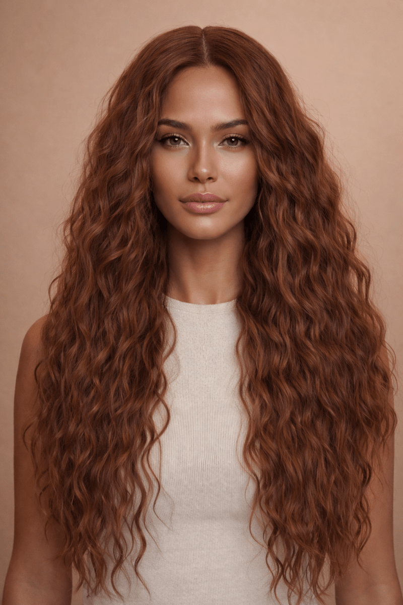 LILY - Chocolate Brown - Lace Front Wig | Brown, 28 Inch+, T-Part Lace Front, Synthetic Hair | Milk &amp; Honey Wigs