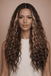 LILY - Mocha - Lace Front Wig | Brown, 28 Inch+, T-Part Lace Front, Synthetic Hair | Milk & Honey Wigs