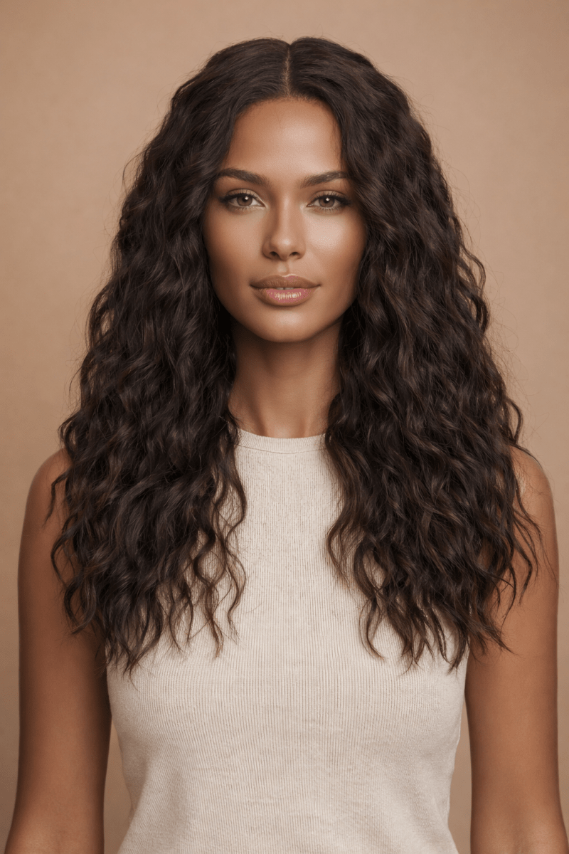 LILY - Short Dark Brown - Lace Front Wig | Brown, 20 Inch, T-Part Lace Front, Synthetic Hair | Milk &amp; Honey Wigs