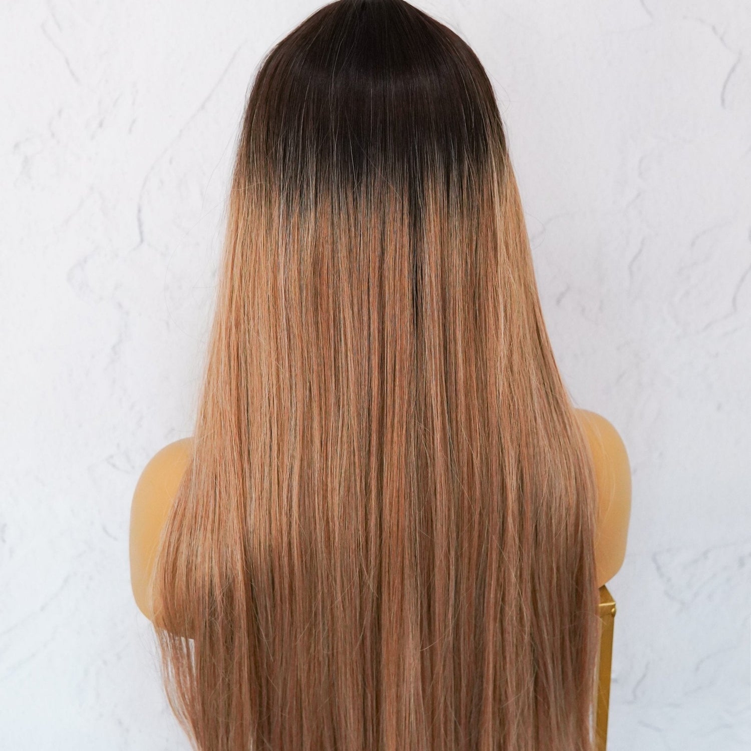 LIRA - Caramel Ombre - Fringe Wig | Brown, 26 Inch, Fringe, Synthetic Hair | Milk &amp; Honey Wigs