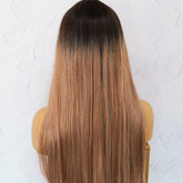 LIRA - Caramel Ombre - Fringe Wig | Brown, 26 Inch, Fringe, Synthetic Hair | Milk & Honey Wigs