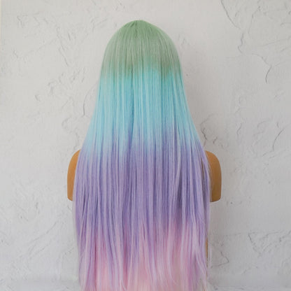 LIRA - Rainbow - Fringe Wig | Rainbow, 26 Inch, Fringe, Synthetic Hair | Milk &amp; Honey Wigs