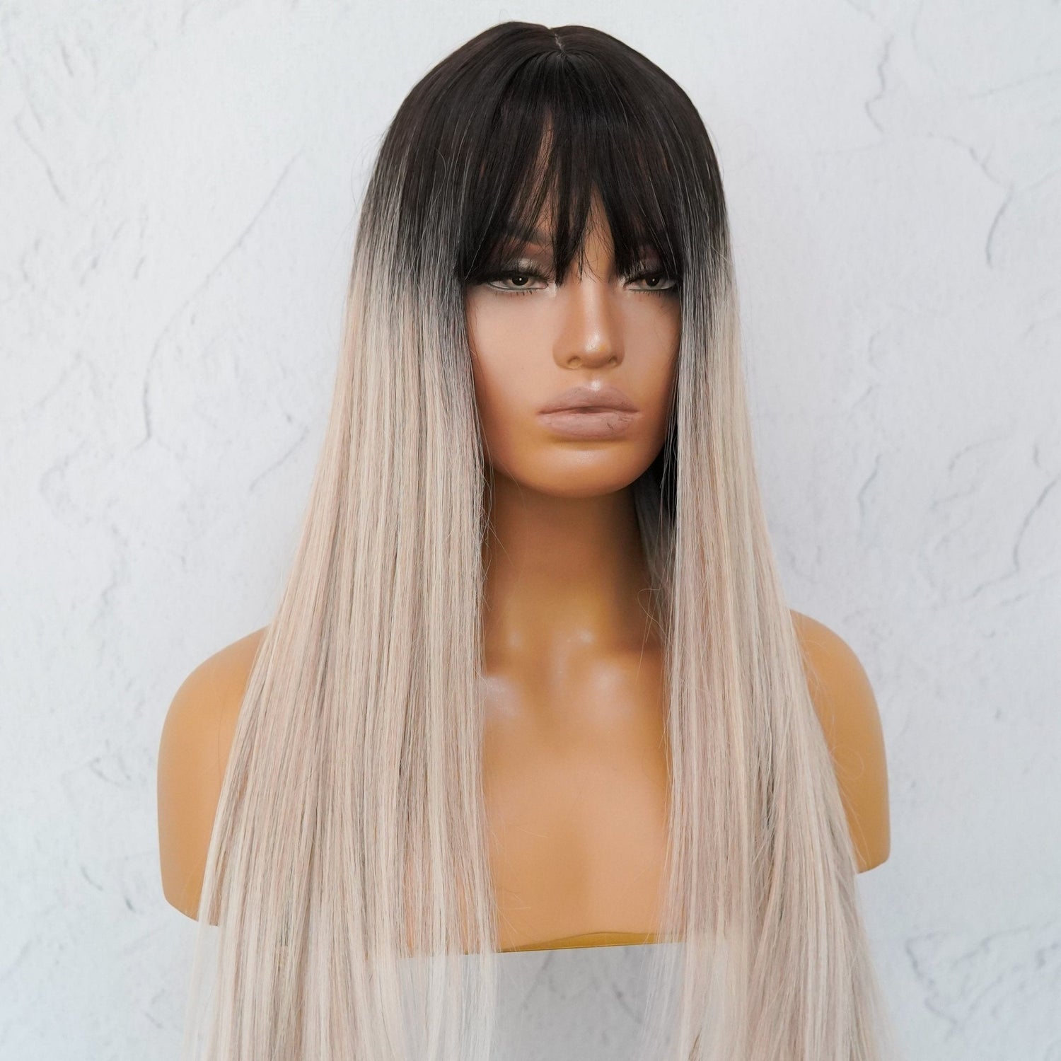 LIRA - Three Tone Ombre - Fringe Wig | Blonde, 26 Inch, Fringe, Synthetic Hair | Milk &amp; Honey Wigs