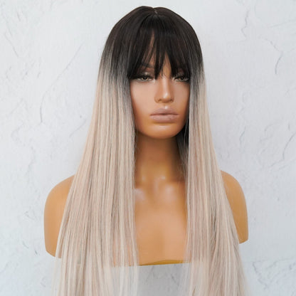 LIRA - Three Tone Ombre - Fringe Wig | Blonde, 26 Inch, Fringe, Synthetic Hair | Milk &amp; Honey Wigs