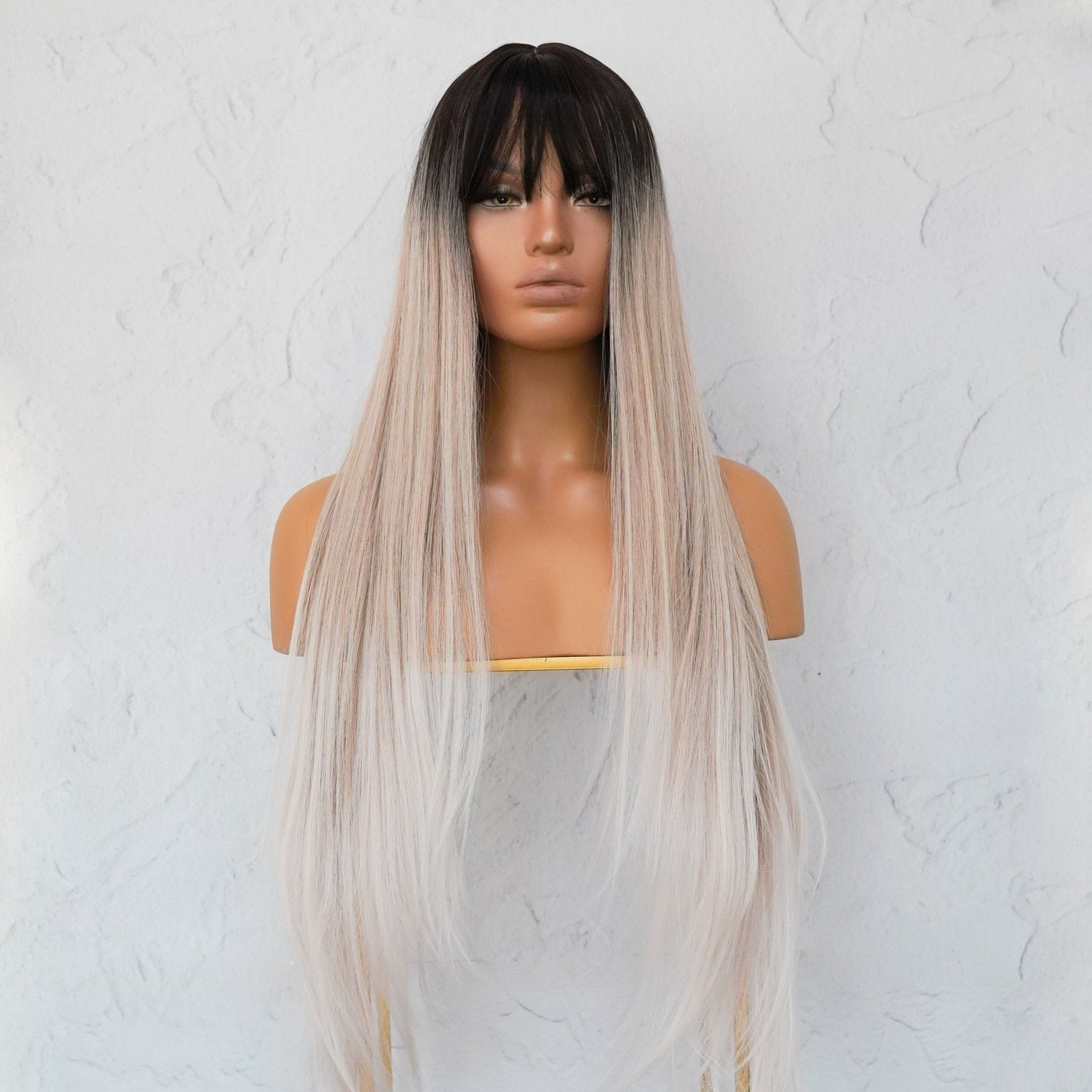 LIRA - Three Tone Ombre - Fringe Wig | Blonde, 26 Inch, Fringe, Synthetic Hair | Milk &amp; Honey Wigs