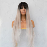 LIRA - Three Tone Ombre - Fringe Wig | Blonde, 26 Inch, Fringe, Synthetic Hair | Milk & Honey Wigs