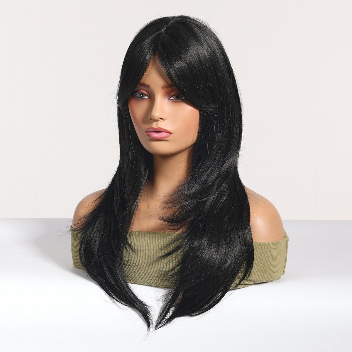 Long Layered Black Wig - MARKETPLACE | Black, Fringe, Synthetic Hair | Milk &amp; Honey Wigs
