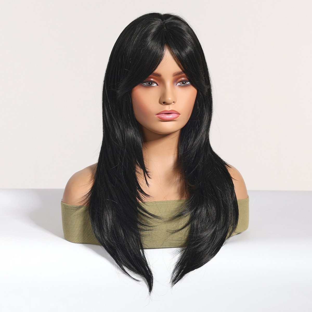 Long Layered Black Wig - MARKETPLACE | Black, Fringe, Synthetic Hair | Milk &amp; Honey Wigs