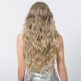 Long Natural Brown Synthetic Curly Wig - MARKETPLACE | Blonde, Fringe, Synthetic Hair | Milk & Honey Wigs