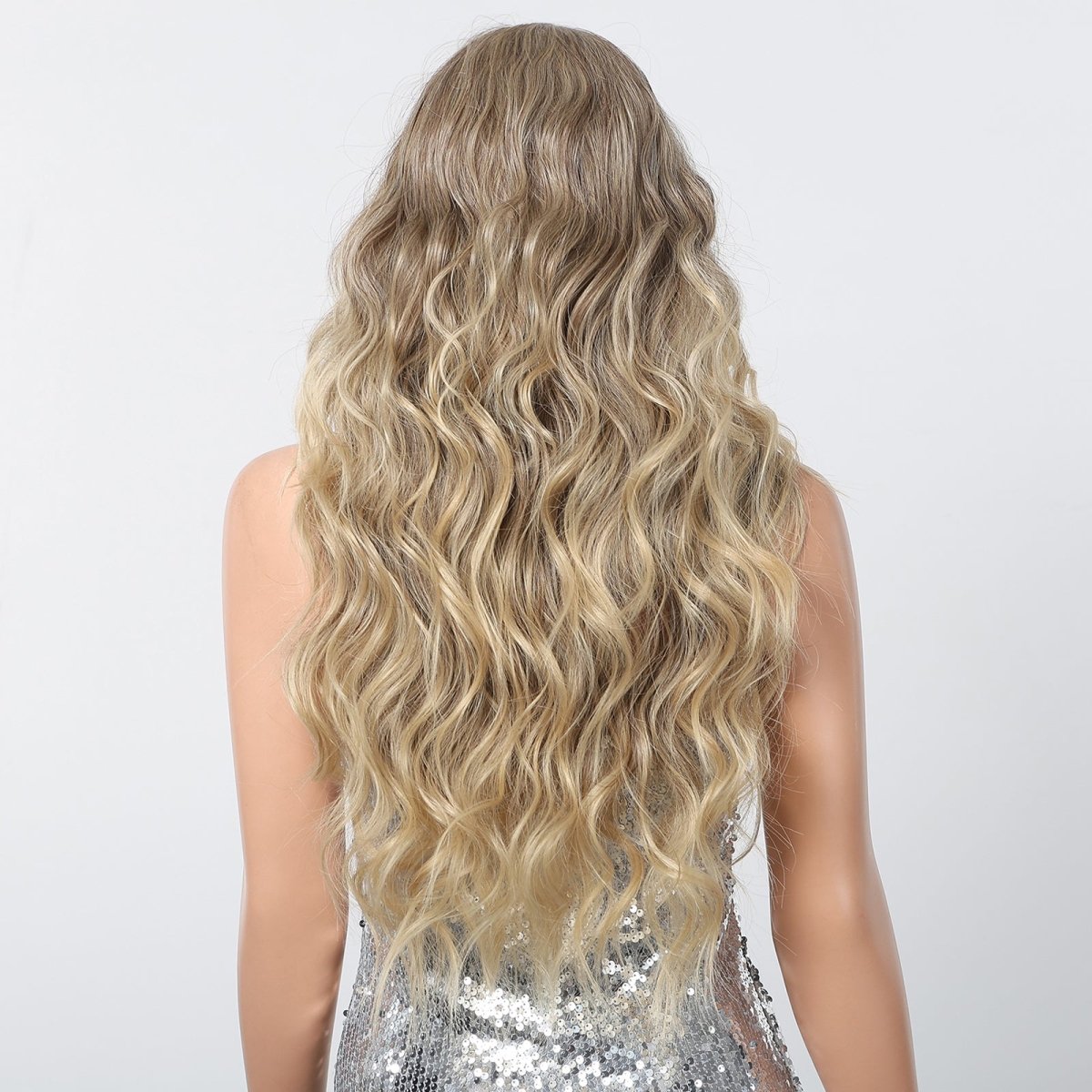 Long Natural Brown Synthetic Curly Wig - MARKETPLACE | Blonde, Fringe, Synthetic Hair | Milk &amp; Honey Wigs