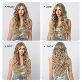 Long Natural Brown Synthetic Curly Wig - MARKETPLACE | Blonde, Fringe, Synthetic Hair | Milk & Honey Wigs