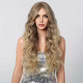 Long Natural Brown Synthetic Curly Wig - MARKETPLACE | Blonde, Fringe, Synthetic Hair | Milk & Honey Wigs