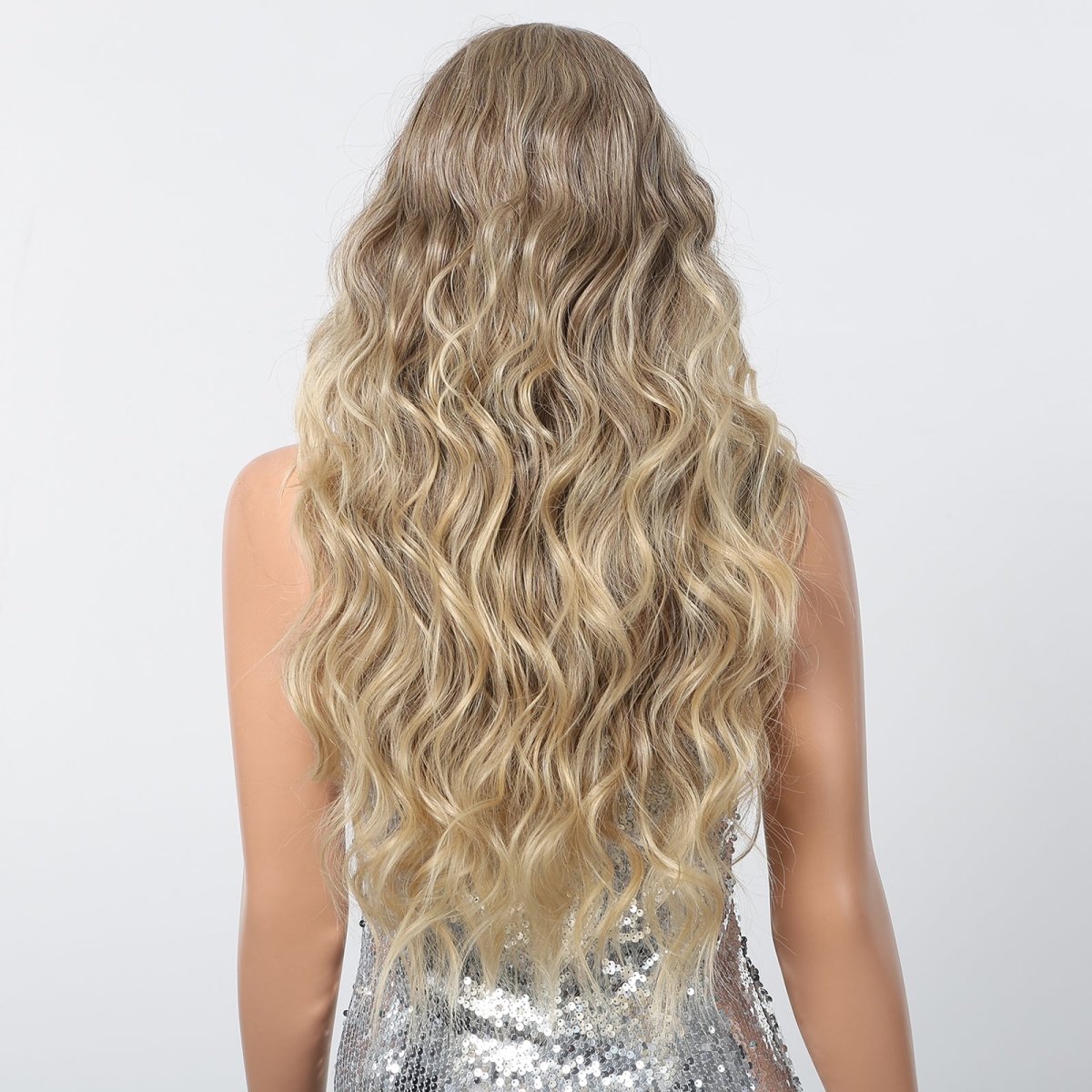 Long Natural Brown Synthetic Curly Wig - MARKETPLACE | Blonde, Fringe, Synthetic Hair | Milk &amp; Honey Wigs