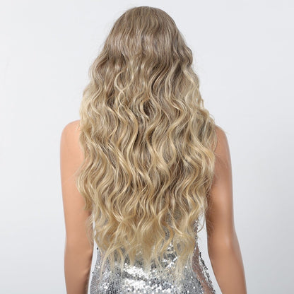 Long Natural Brown Curly Wig natural brown synthetic curly lace front wig | Milk &amp; Honey Wigs