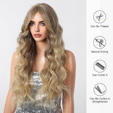 Long Natural Brown Synthetic Curly Wig - MARKETPLACE | Blonde, Fringe, Synthetic Hair | Milk & Honey Wigs