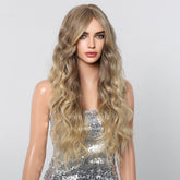 Long Natural Brown Synthetic Curly Wig - MARKETPLACE | Blonde, Fringe, Synthetic Hair | Milk & Honey Wigs