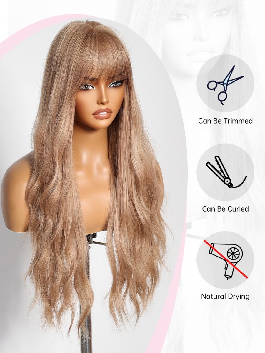 Long Wavy Blonde Wig - MARKETPLACE | Blonde, Fringe, Synthetic Hair | Milk &amp; Honey Wigs