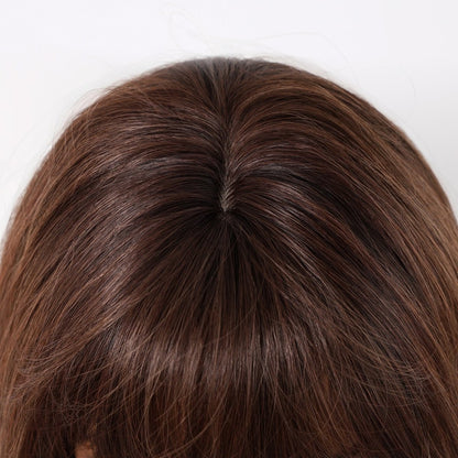 Long wavy chestnut brown synthetic lace front wig | Milk &amp; Honey Wigs