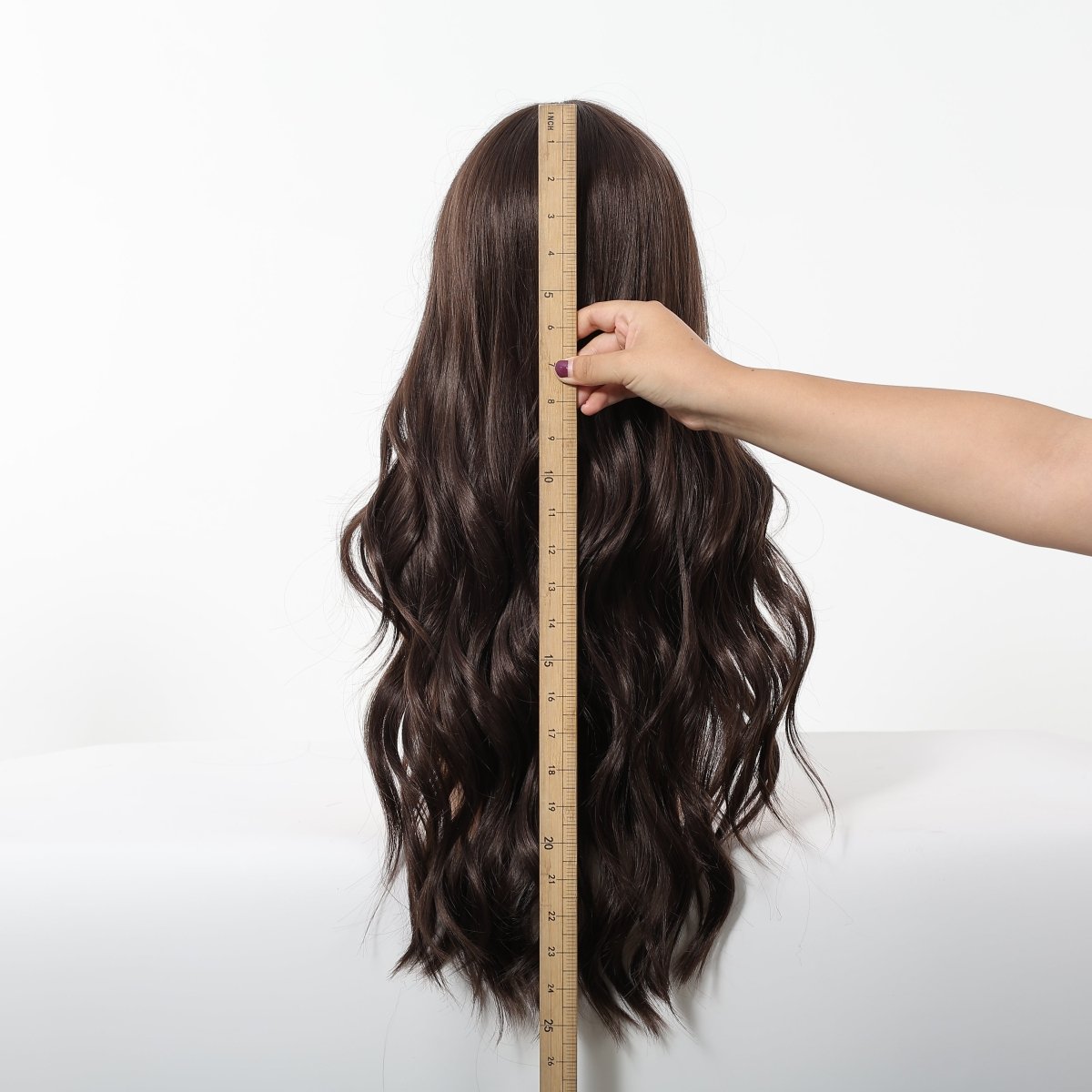 Long Wavy Dark Brown   Wig - MARKETPLACE | Brown, Fringe, Synthetic Hair | Milk &amp; Honey Wigs