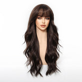 Long Wavy Dark Brown   Wig - MARKETPLACE | Brown, Fringe, Synthetic Hair | Milk & Honey Wigs