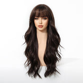 Long Wavy Dark Brown   Wig - MARKETPLACE | Brown, Fringe, Synthetic Hair | Milk & Honey Wigs