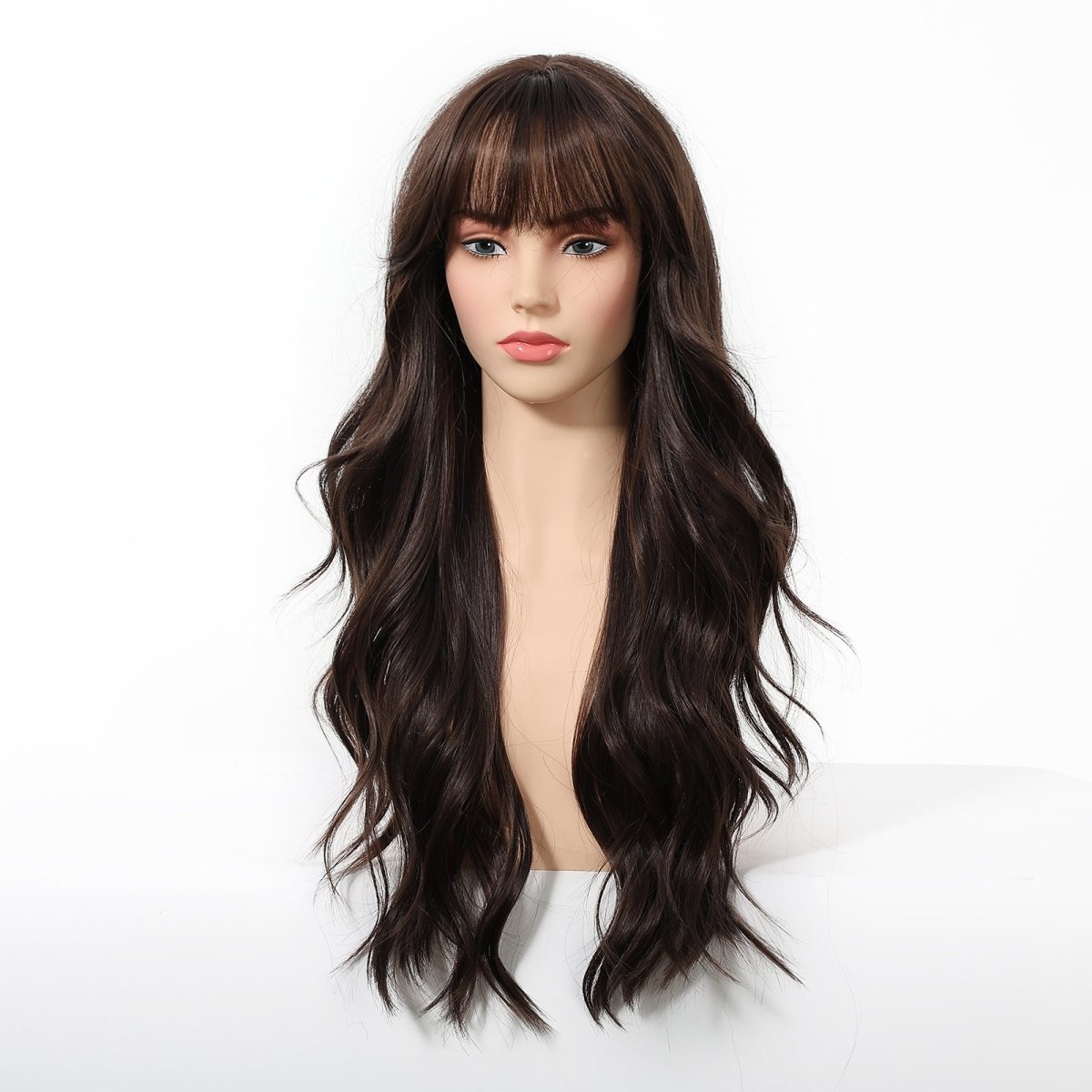 Long Wavy Dark Brown   Wig - MARKETPLACE | Brown, Fringe, Synthetic Hair | Milk &amp; Honey Wigs