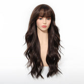 Long Wavy Dark Brown   Wig - MARKETPLACE | Brown, Fringe, Synthetic Hair | Milk & Honey Wigs