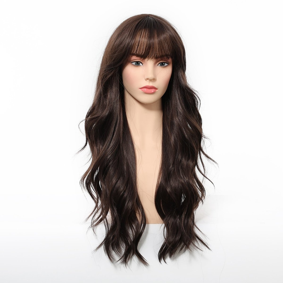 Long Wavy Dark Brown   Wig - MARKETPLACE | Brown, Fringe, Synthetic Hair | Milk &amp; Honey Wigs