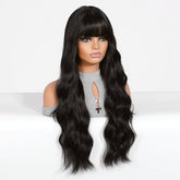 Long Wavy Natural  Black with bangs  Wig - MARKETPLACE | Black, Fringe, Synthetic Hair | Milk & Honey Wigs